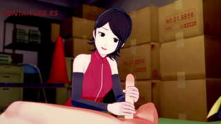 Boruto Hentai -- Sarada Jerkoff, बेकारी, titjoob र द्वारा गडबड Boruto